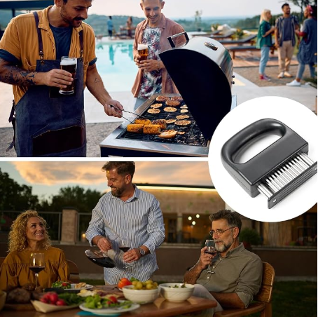Meat Tenderizer, Meat Tenderizer Tool with 48 Stainless Steel Ultra Sharp Needle Blades Kitchen Cooking Gadgets for Tenderizing Beef, Turkey, Fish, BBQ, Pork, Fish