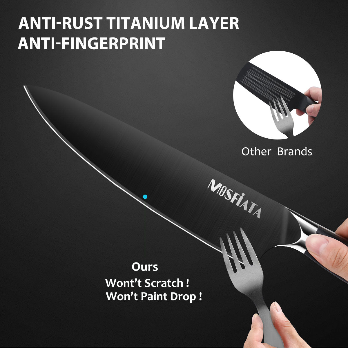 8” Super Sharp Titanium Plated Chef's Knife