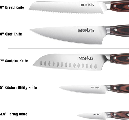 MOSFiATA 7 Piece Kitchen Knife Set, Ultra Sharp Knife Set with High Ca –  mosfiata