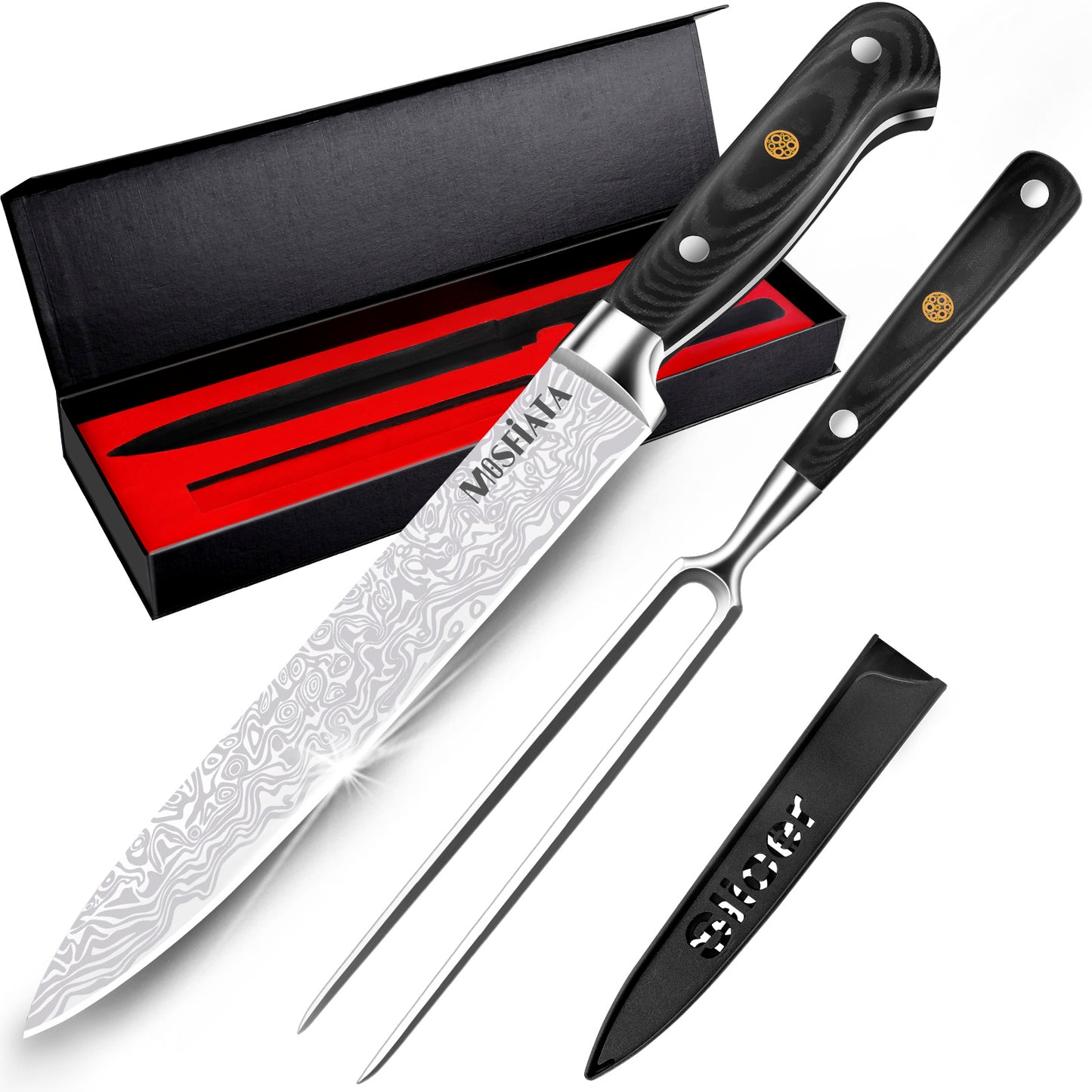 8 Carving Knife and 7 Fork Set Brisket Slicing Knife – mosfiata