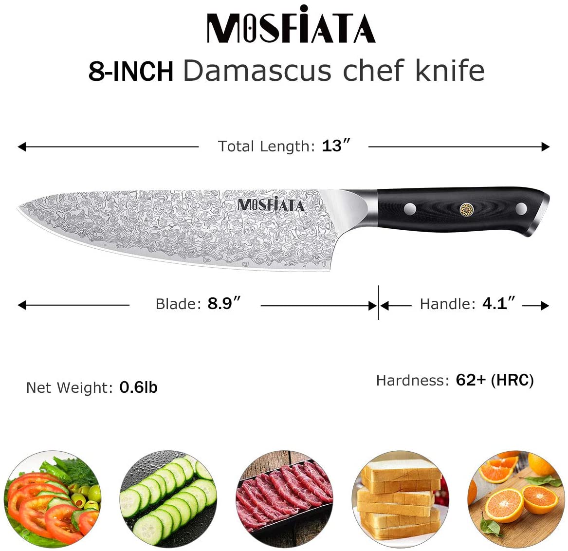 Damascus Knives VG10 67 Layer Stainless Steel Knives Chef Knife Japanese Kitchen  Knife Damascus VUltra Sharp G10 Handle 