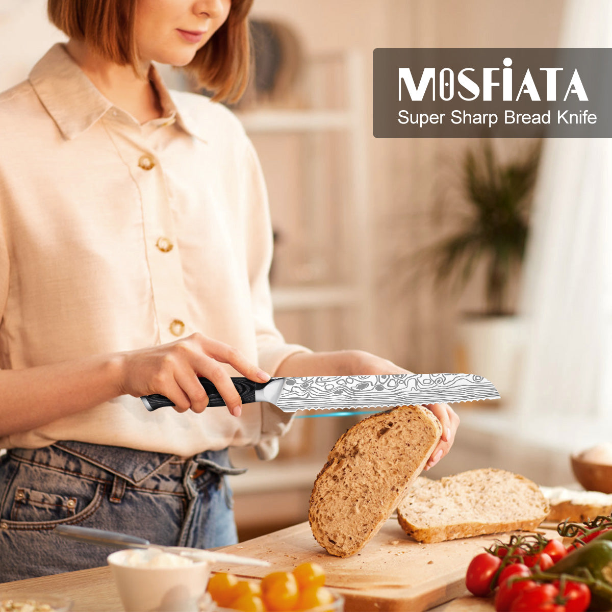 MOSFiATA Chef Knife, Ultra Sharp Kitchen Knife 8 inch, Premier High Carbon  German EN1. 4116 Stainless Steel, Full Tang Blade Pro Chopping Cooking Knife  with Knife Sharpener Finger Blade Guard Gift Box